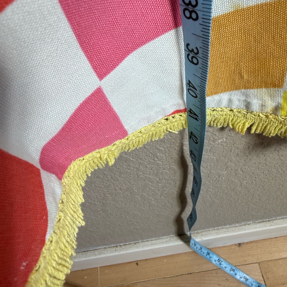 Colorful Checkered Round Tablecloth - Picture 5 of 5